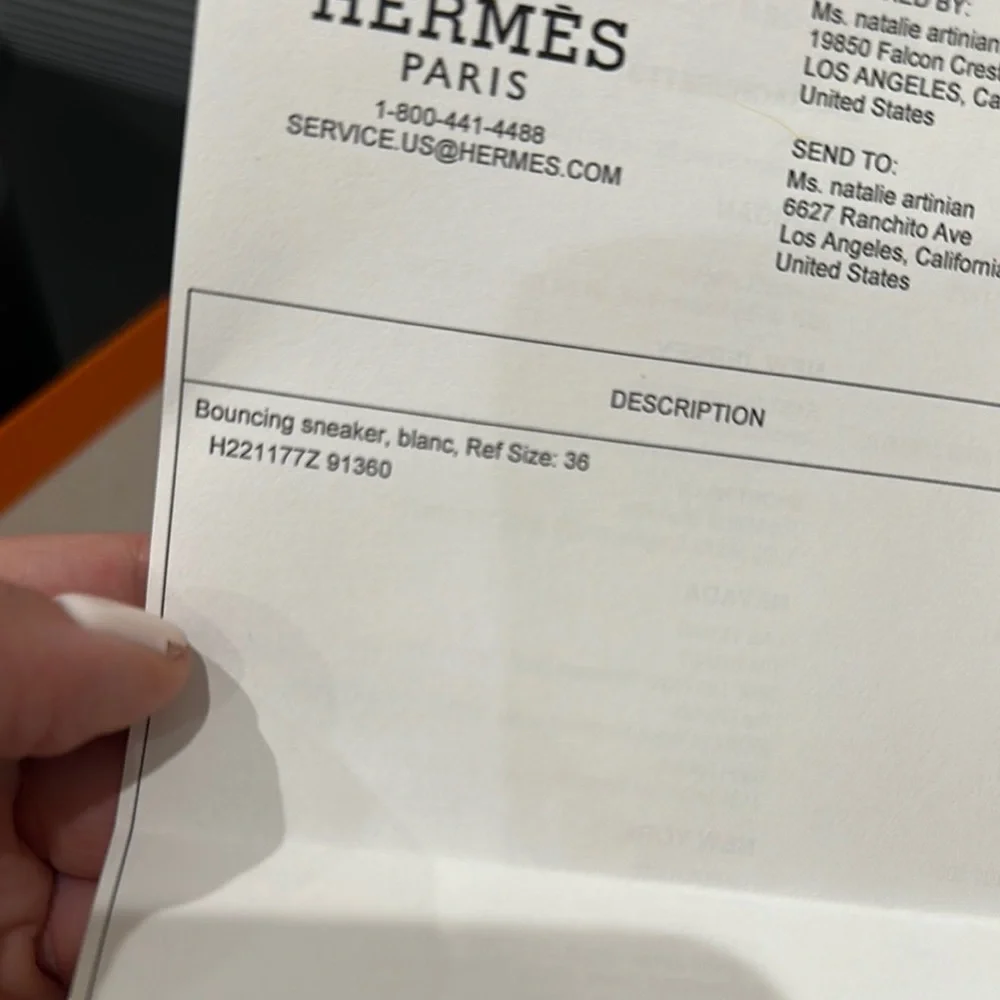 Hermes Cream and White Sneakers Modern Design lightly used - Picture 4 of 4